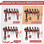 2Pcs Metal Screwdriver Organizer, Wall Mount Plier Organizer Hammer Holder, Hand Tool Storage Rack for Garage Workshop Workbench (Black, 2PCS)