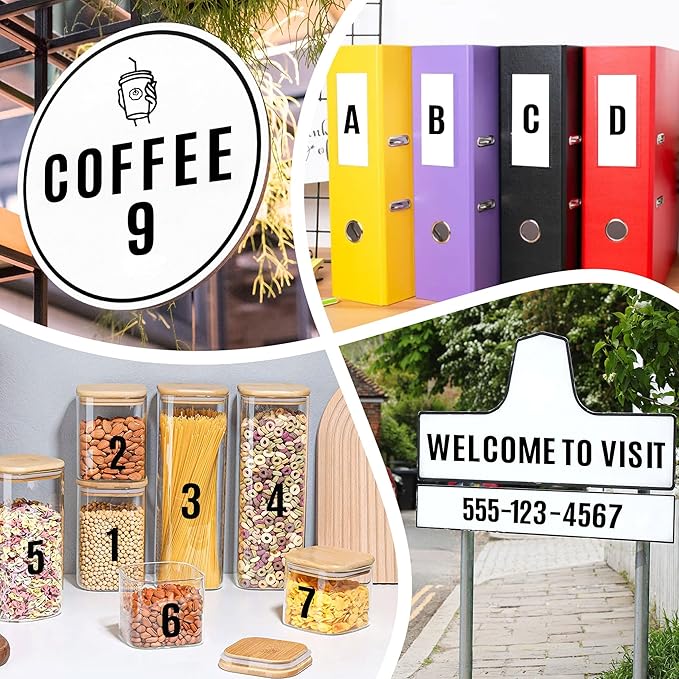2142 PCS 42 Sheets Letter Stickers Mailbox Numbers and Letters Self Adhesive Vinyl Waterproof Alphabet Number Stickers for Mailbox Address,Craft,Water Bottles, Sign, Door, Home Decor (2 Inch,Black)