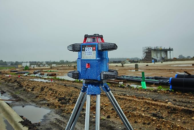 BOSCH GRL4000-80CHK REVOLVE 18V Connected Self-Leveling Horizontal Rotary Laser Kit, Includes CORE18V 4 Ah Battery & Charger, Tripod, Grade Rod, Receiver, Carrying Case, & Accessories