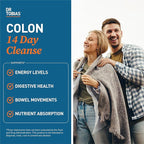 Dr. Tobias Colon 14 Day Cleanse, Advanced Gut Cleanse Detox for Women & Men with Cascara Sagrada, Psyllium Husk, Senna Leaf & Probiotics, Non-GMO Colon Cleanse, 28 Capsules 1-2 Daily