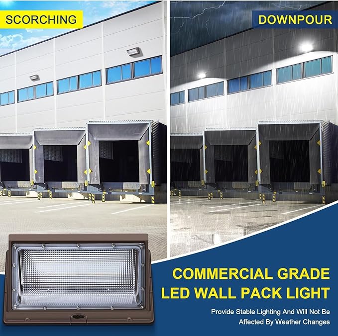 ledmo LED Wall Pack 120W 5000K 15840LM Outdoor Security Flood Light Waterproof IP65 LED Wall Lights for Garage Warehouses Parking Lots