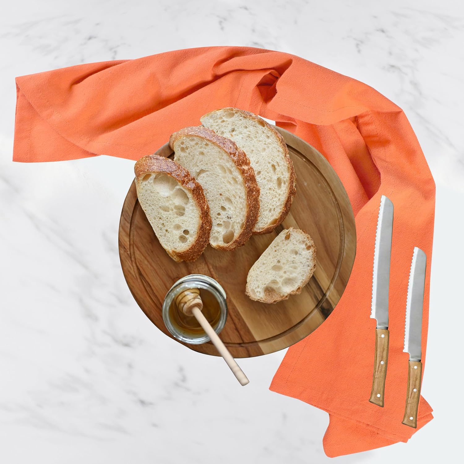 Urban Villa Halloween Flour Sack Kitchen Towels 27”x27” 12 Pack Orange Color Dish Towels 100% Cotton Flour Sack Kitchen Towels for Embroidery DIY Projects Cloth Diapers Cheese Strainers Dish Cloths