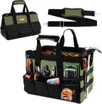 LLNDEI Heavy Duty Tool Bag, 15 Inch Portable Tool Organizer With 16-Pocket, Adjustable Strap & MOLLE System,Ideal Gift For Men & Fathers