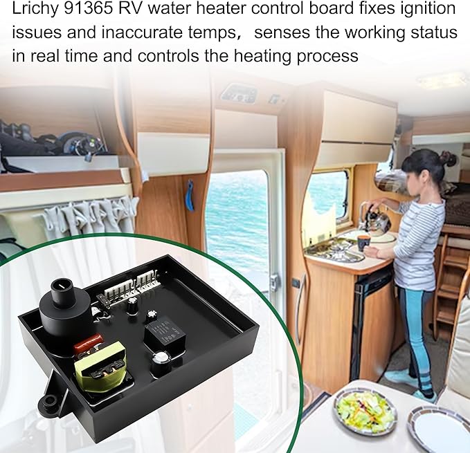 91365 RV Water Heater Ignition Control Circuit Board Kit Fit for Atwood Water heaters GC10A-4E GC6AA-10E GCH6A-10E GCH10A-4E Replace 91365 93305 91346 93851 91226 Gas Electric 12VDC