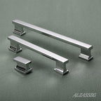 Alzassbg 15 Pack Polished Chrome Cabinet Pulls, 6-1/4 Inch(160mm) Hole Centers Silver Kitchen Cabinet Handles for Cabinets and Drawers AL3061CP