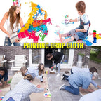 20 Pieces Plastic Drop Cloth, Multiple Waterproof Cloth Sheets for Painting, Dust-Proof and Rustproof, 9x12 Feet Tarp, Furniture Cover