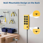 Heavy Duty Power Strip,Industrial Heavy Metal Case Surge Protector,8 AC Outlets,15Amp,2700 Joules,Protected' Indicator,14 Gauge Cord (Yellow, 6FT Length)