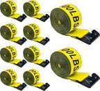 Cargo Straps for Trucks, 4 Inch x 30FT Truck Strap for Flatbed Trailer, Heavy Duty Tie Down w/Flat Hooks WLL# 5400lbs, Tie Down Winch Strap Flatbed Trailer (10 Pack)