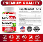 Keto ACV Gummies Advanced Weight Loss - ACV Keto Gummies for Weight Loss Gummy Supplement for Women and Men - Detox - Apple Cider Vinegar - Apple Flavor