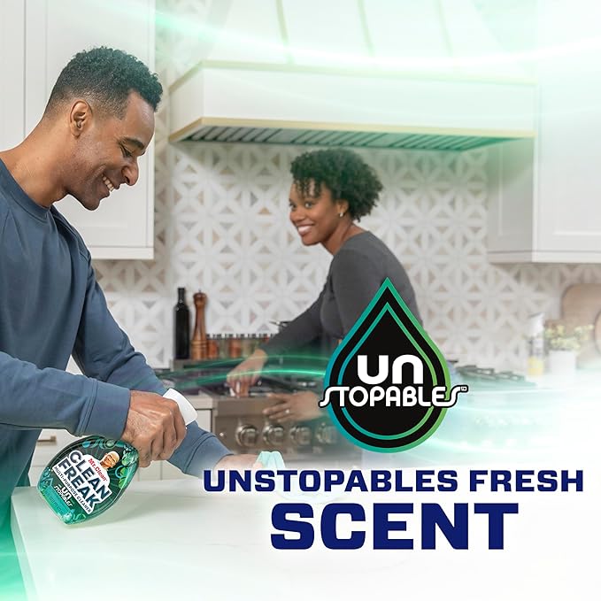 Mr. Clean Clean Freak Multi Surface Cleaning Spray, Deep Cleaning Mist Starter Kit and Refill Bundle, Unstopables Fresh Scent, 64 fl oz