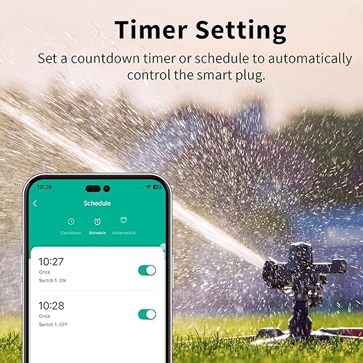 Minoston Matter Outdoor Smart Plug WiFi Heavy Duty Plug-in Outlet IP65 Waterproof, Compatible with Alexa Apple Home SmartThings Google Home, Smart Life, Remote Control, 15Amp Black (MP22M)