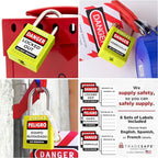TRADESAFE Lockout Tagout Locks Set - 10 Yellow Keyed Alike Padlocks, 2 Keys Per Lock, OSHA Compliant Loto Locks