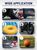 SMART JERRY - Car Tire Inflator Portable Air Compressor | 20V/12V Dual-Power Cordless Air Pump with 150 PSI Max Pressure & Smart Auto-Stop | Fast Inflation for Cars, Motorcycles, Bikes, Sports Balls