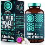 TUDCA and Milk Thistle Supplement - Bile Salts Supplement with Silymarin Milk Thistle Extract Liver Cleanse, Gallbladder, Kidney, Gut Health - Ursolic Acid Tudca Bile Salt Liver Health - 60 Capsules