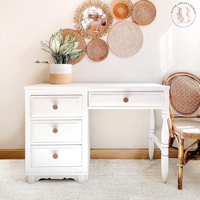 Dixie Belle Paint Company Chalk Finish Furniture Paint - Cotton (8oz) - Matte Pure White Chic Chalk Mineral DIY Furniture Paint