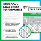Filterbuy 17x22x1 Air Filter MERV 8 (MPR 700) Dust Defense Replacement (6-Pack), Electrostatic Pleated HVAC AC Furnace Filters, Made in USA (Actual Size: 16.50 x 21.50 x 0.75)