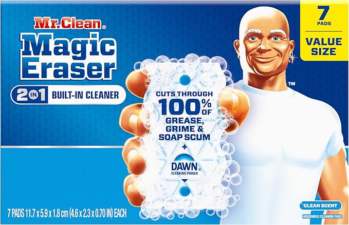 Mr. Clean Magic Eraser Foaming Sponge, All Purpose Cleaner, Dawn Cleaning Power, Ultra Foamy, 7ct