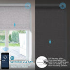 SmartWings Motorized Smart Blinds with Remote, Automatic Blackout Roller Shade Work with Alexa Homekit Thread Google Z-Wave, Electric Blind for Window, Custom Width Up to 110" W,Safari Rock Grey