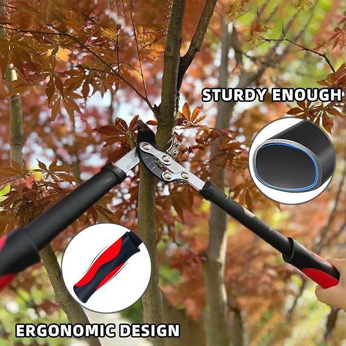 Lopper Heavy Duty Branch Cutter Tree Clippers with Compound Action, Chops Thick Branch Ease, Garden Loppers Pruning, 18 Inch Tree Trimmer with 1.6” Clean Cut Capacity (18 Inch)