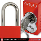 TRADESAFE Lockout Tagout Locks Set - 10 Red Aluminum Loto Locks, Keyed Different Lock Out Tag Out Padlocks, 2 Keys Per Lockout Padlock, OSHA Compliant