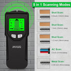 Stud Finder Wall Scanner - 5 in 1 Stud Finder Tool w/Smart Chip and HD LCD Display, Stud Detector Beam Finders for the Center and Edge of Wood AC Wire Metal Studs Joist Pipe (‎‎black Seaweed)