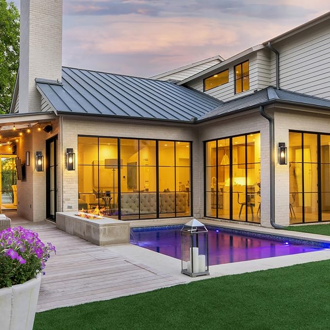 Large Size Outdoor Wall Light Fixtures, Exterior Lighting Fixtures Porch Sconces Wall Mounted, Waterproof Outdoor Wall Lanterns, Outside Lights for House Patio Front Door Entryway, Distressed Brown