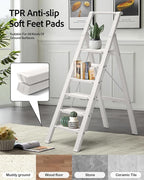 6 Step Ladder, Aluminum Folding Step Stoowith Convenient Handgrip,Lightweight 330lbs CapacityStep Ladder for Household, Ofice, Kitchen(White)