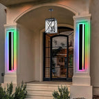 MELUCEE 2 Pack 40in Long Outdoor LED Wall Lights IP65 Waterproof Modern RGB Exterior Wall Light Fixture Black for Courtyard Garage Patio Porch, Remote Control Included