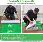 39"x100' Heavy-Duty Floor Protection | Construction Grade Carpet Protector | Drop Cloth Plastic Film for Hardwood Floors | Waterproof Painters Covering with No Residue(Mint Green)