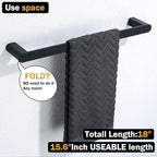 RANDOM Matte Black Towel Bar Rack Holder Rod 18 inch Hand Towel Holder for Bathroom Kitchen Heavy Duty Hardware Accessories Wall Mount Contemporary Hotel Style.96026-2-18MB
