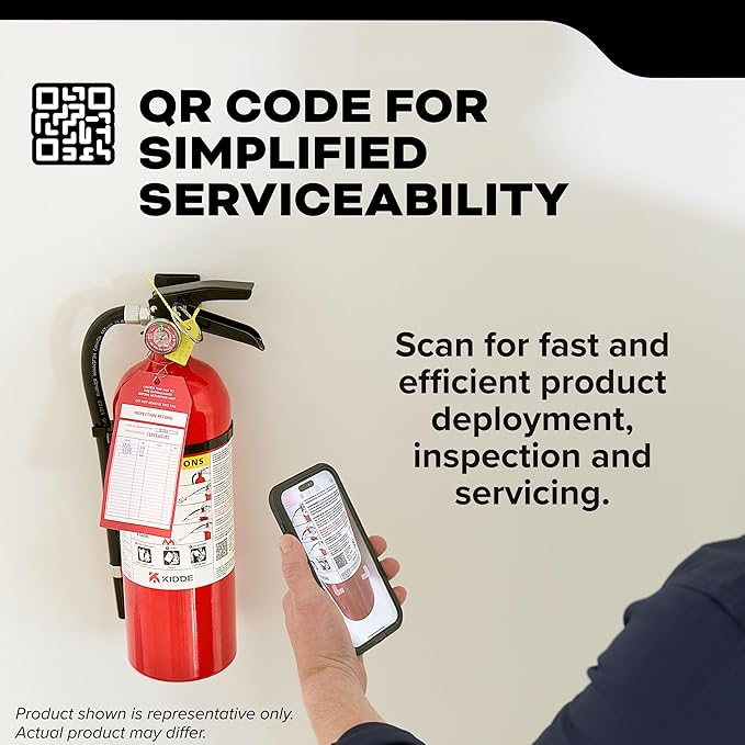 Kidde Commercial-Grade Fire Extinguisher for Office, Schools, Rechargeable 1A10BC