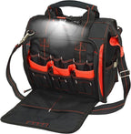 Hultafors Work Gear HTL573 Lighted Technician's Tool Bag, 55 Pockets, Heavy Duty Ballistic Polyester Tool Carrier, Adjustable Swivel Light, Large Center Compartment