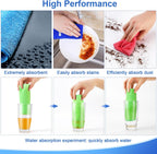 12Pcs Premium Microfiber Cleaning Cloth, Highly Absorbent Household Cleaning Supplies - for Kitchen Towels, Dish Cloths, Dust Rag