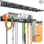 EVERHANGER Garage Tool Storage Organizer, Wall Mount Garden Tool Rack Organization, Heavy Duty Folding Chair Hangers with 6 Adjustable Hooks, Max Load 450lb, 48inch