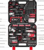 198 Piece Household Tool Set,General Home/Auto Repair Hand Tool Kit with Hammer, Pliers, Wrenches, Sockets and Toolbox Storage Case