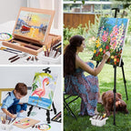 149Pcs Deluxe Artist Painting Set with Aluminum and Beech Wood Easel, 48 Colors Acrylic & Oil Paints, 24 Colors Watercolor Paints, Art Paint Supplies for Artists, Beginner & Adults