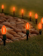 25 Pack C9 Christmas White LED Light Bulb,Vintage Warm White Plastic C9 Replacement Bulbs Shatterproof C9/E17 Intermediate Base 0.6 Watt Great for Night Lights Christmas Outdoor String Lights