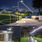 Ofuray Of-10600w Solar Street Lights Outdoor,750000lm Solar Security Flood Lights Parking Lot Commercial with Motion Sensor, 6500k IP67 Street Dusk to Dawn with Remote Control for Street,Park,Barn