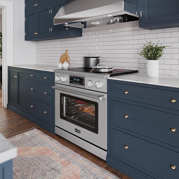 KoolMore KM-TPR-36SS 36 in. Electric Professional Range with Tilt Panel and Digital Controls, Self-Cleaning, 16300W of Power, 240V in Stainless-Steel