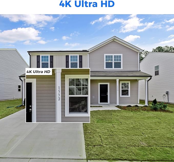 [4K HD + 330°Pan 90°Tilt] Hiseeu 4K PoE Security Camera System, CCTV Camera Security System w/4Pcs PoE PTZ Dome Cameras, Human/Vehicle Detect,2-Way Audio,Home Surveillance NVR Kit, 3TB HDD,7/24 Record