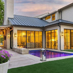 BesLowe 2-Pack Outdoor Wall Light Fixtures, Exterior Waterproof Wall Lanterns, Porch Sconces Wall Mounted Lighting with E26 Sockets & Glass Shades, Modern Wall Lamps for Patio Front Door, Gold