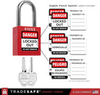 TRADESAFE Lockout Tagout Locks Set - 7 Red Keyed Alike Padlocks, 2 Keys Per Lock, OSHA Compliant Loto Locks for Lock Out Tag Out Stations, Premium Grade