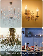 25 Pack Clear Torpedo Tip Replacement Bulbs, 7 Watt C26 Incandescent Bulbs for Electric Candle Lamps, Window Candles, Chandeliers, E12 Candelabra Base Light Bulbs