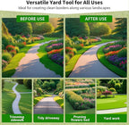 Lawn Edger Tool, Half Moon Tooth Edger with T-Grip Handle, 40-Inch Long Handled Sidewalk Grass Edger for Precise Lawn Edging and Land scaping