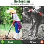 Hoe Garden Tool, 45 Inch Garden Hoe Adjustable Long Handle, 2 in 1 Garden Hoe for Weeding, Stainless Steel Weeder Tool for Yard Long Handle, Gardening Hoe for Planting, Lossening, Digging