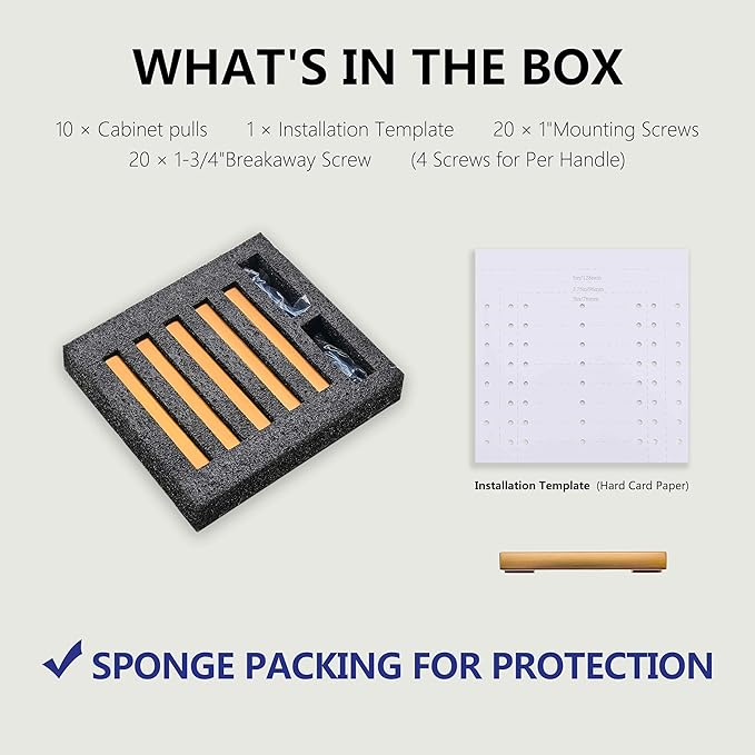 10 Pack 4-3/4 Inch Length|3-3/4 Inch(96mm) Hole Center Champagne Bronze Kitchen Cabinet Handles, Cabinet Pulls Kitchen Cabinet Hardware, Cupboard Pulls, Drawer Handles