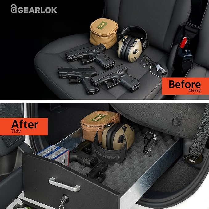 GearLok UnderSeat Truck Locker – Secure Under Seat Storage for Trucks – Lockable Truck Organizers and Storage for Tools, Ammo and Equipment