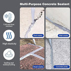 Concrete Crack Filler and Sealant, Quick Drying High Elasticity Cement Crack Filler, Waterproof Repair, Self-Leveling Concrete Slab Repair for Driveway, Patio (Gray, 35.27 OZ)