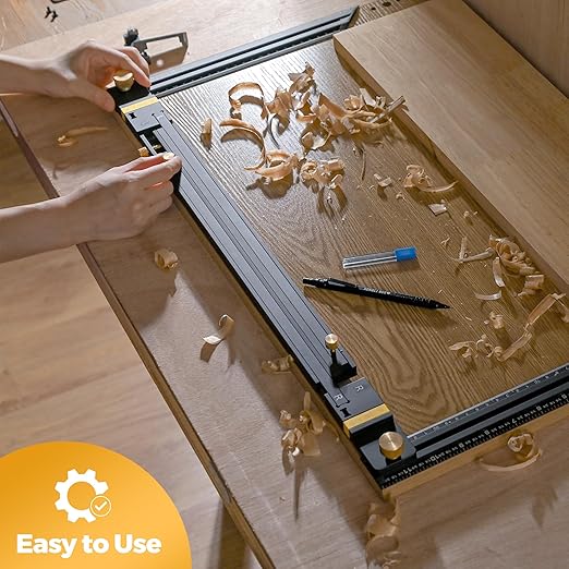 Stair Tread Template Tool (Black with stabilizing Blocks) Stair Tread Measuring Tool - Stair Tread Jig - Stair Tread Gauge - Modern Stair Template Tool