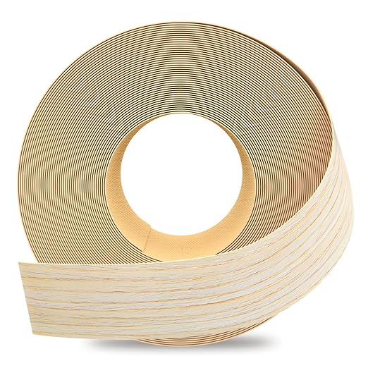 GSCIT Club Oak Edge Banding, 1 1/2 inch x 25ft roll of Veneer Edge Banding - Pre-glued Flexible, Real Wood Tape for Cabinet Repair & Furniture Restoration